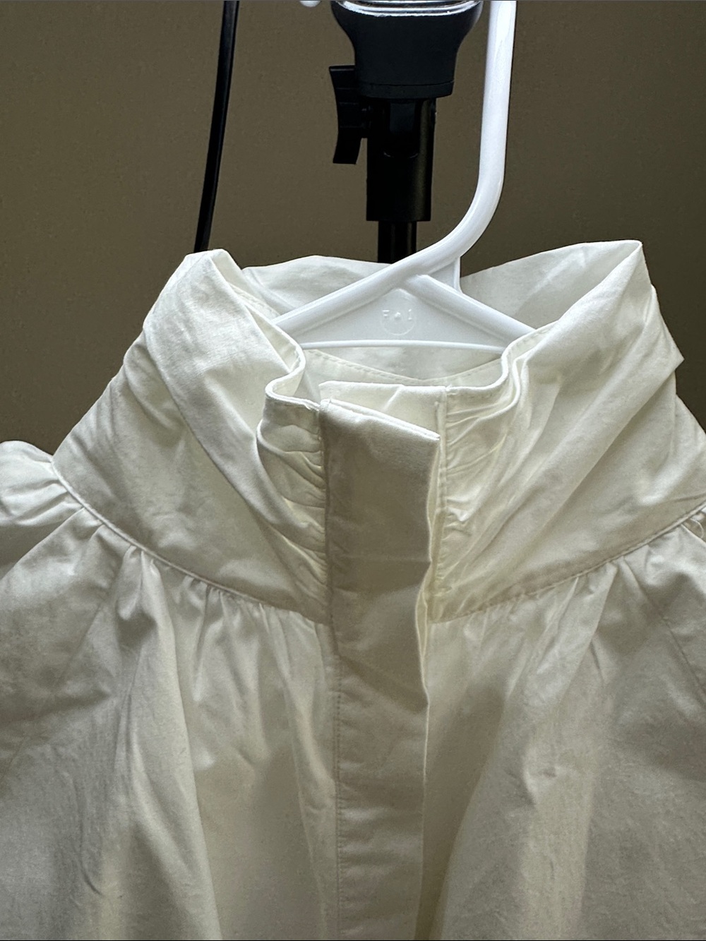 ASOS White Ruffled High-Collar Button shirt-blouse - Picture 6 of 9